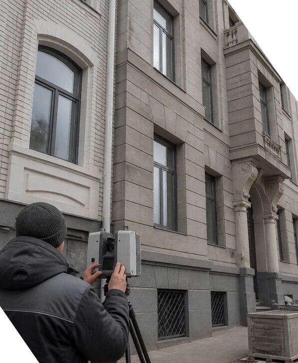 Лазерное сканирование фасадов зданий для обследования в Балашихе